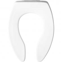 Bemis 9500CT 000 - Church Elongated Open Front Less Cover Commercial Plastic Toilet Seat in White with STA-TITE®