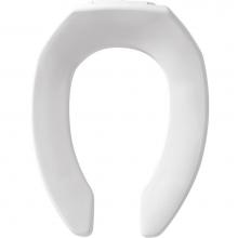 Bemis 1955CT 000 - Elongated Commercial Plastic Open Front Less Cover Toilet Seat with STA-TITE Check Hinge - White