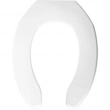 Bemis 1055 000 - Elongated Commercial Plastic Open Front Less Cover Toilet Seat with Check Hinge - White