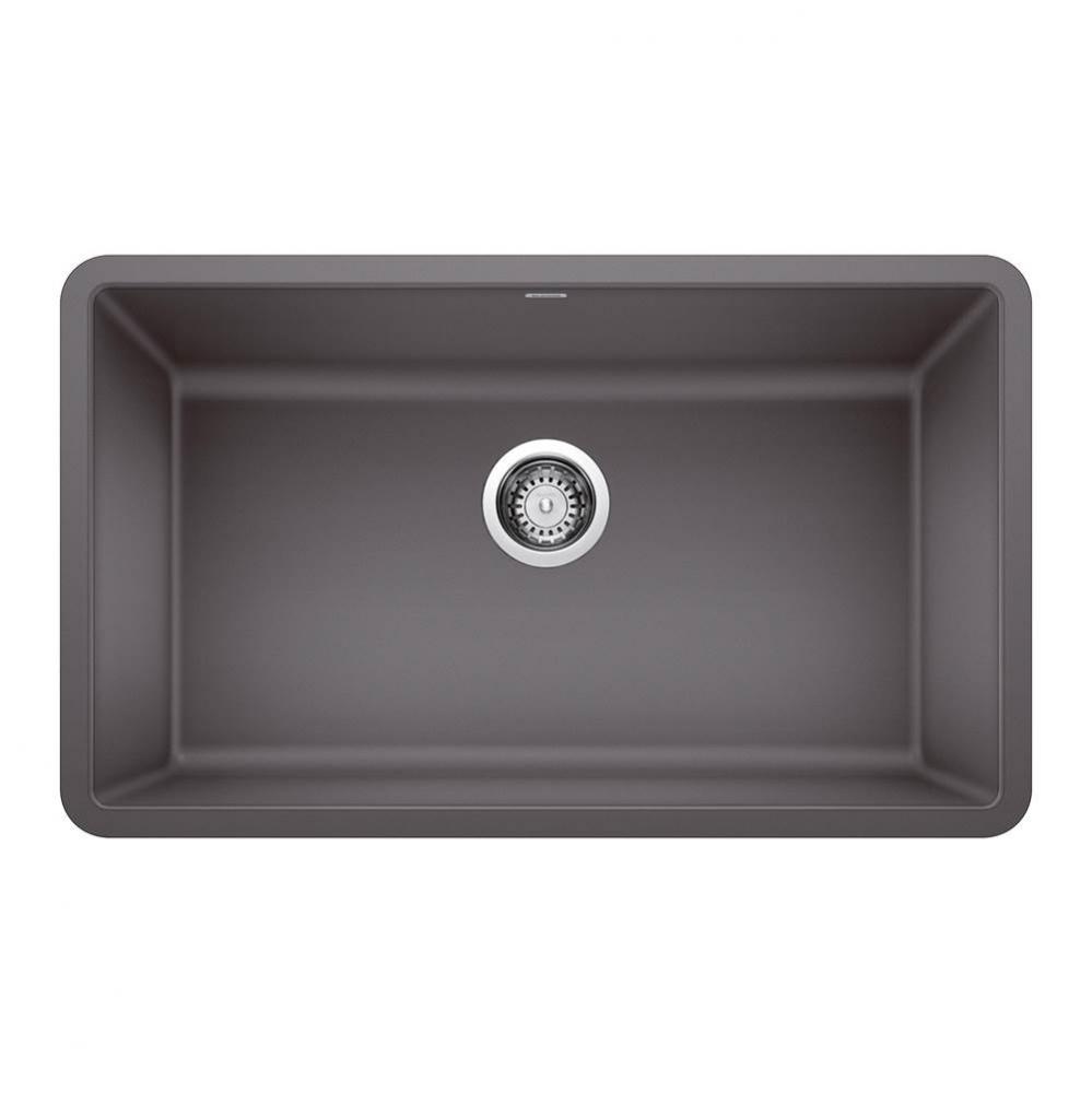 Precis SILGRANIT 30&apos;&apos; Single Bowl Undermount Kitchen Sink - Cinder