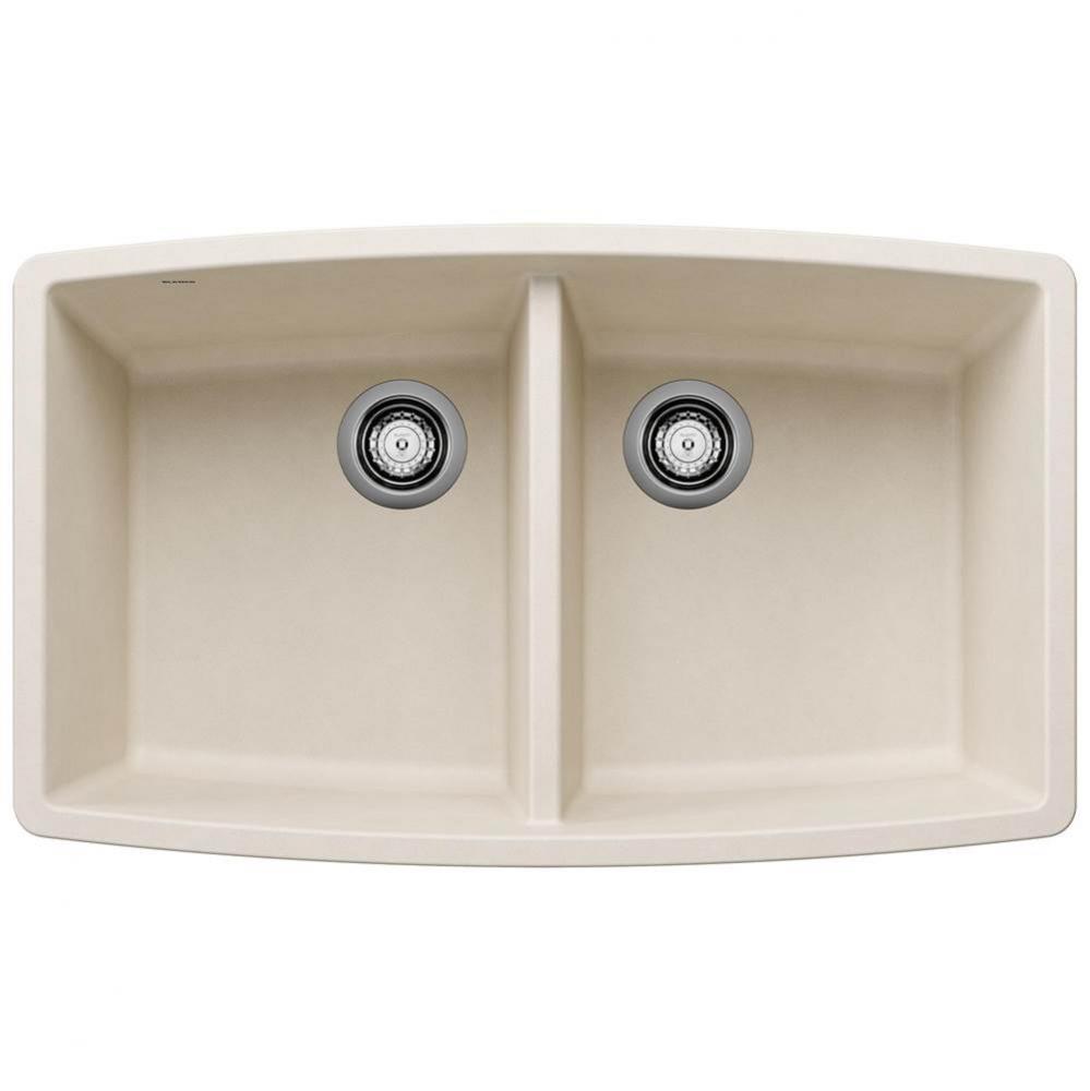 Performa SILGRANIT 33&apos;&apos; 50/50 Double Bowl Undermount Kitchen Sink - Soft White