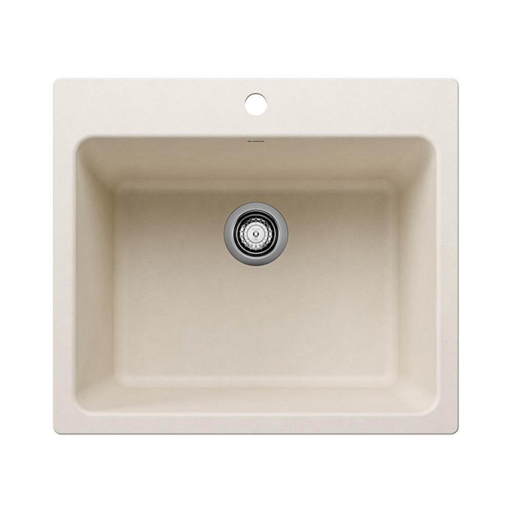 Liven SILGRANIT 25&apos;&apos; Single Bowl Dual Mount Laundry Sink - Soft White