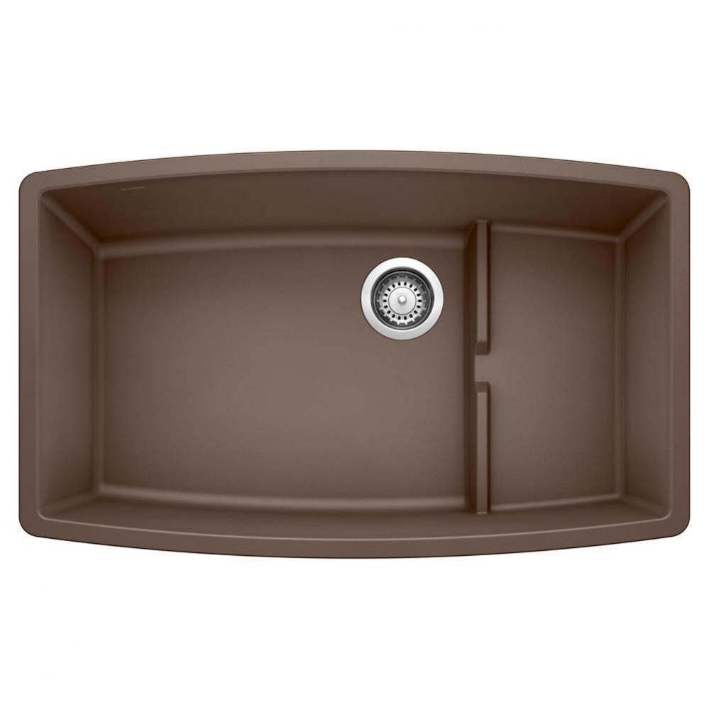 Performa Cascade SILGRANIT 32&apos;&apos; Single Bowl Undermount Kitchen Sink with Colander - Cafe