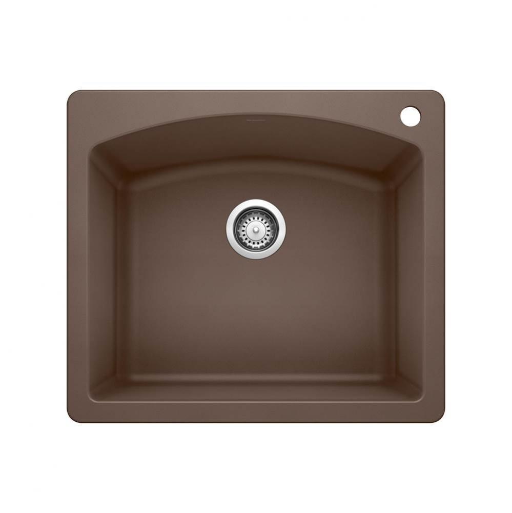 Diamond SILGRANIT 25&apos;&apos; Single Bowl Dual Mount Kitchen Sink - Cafe