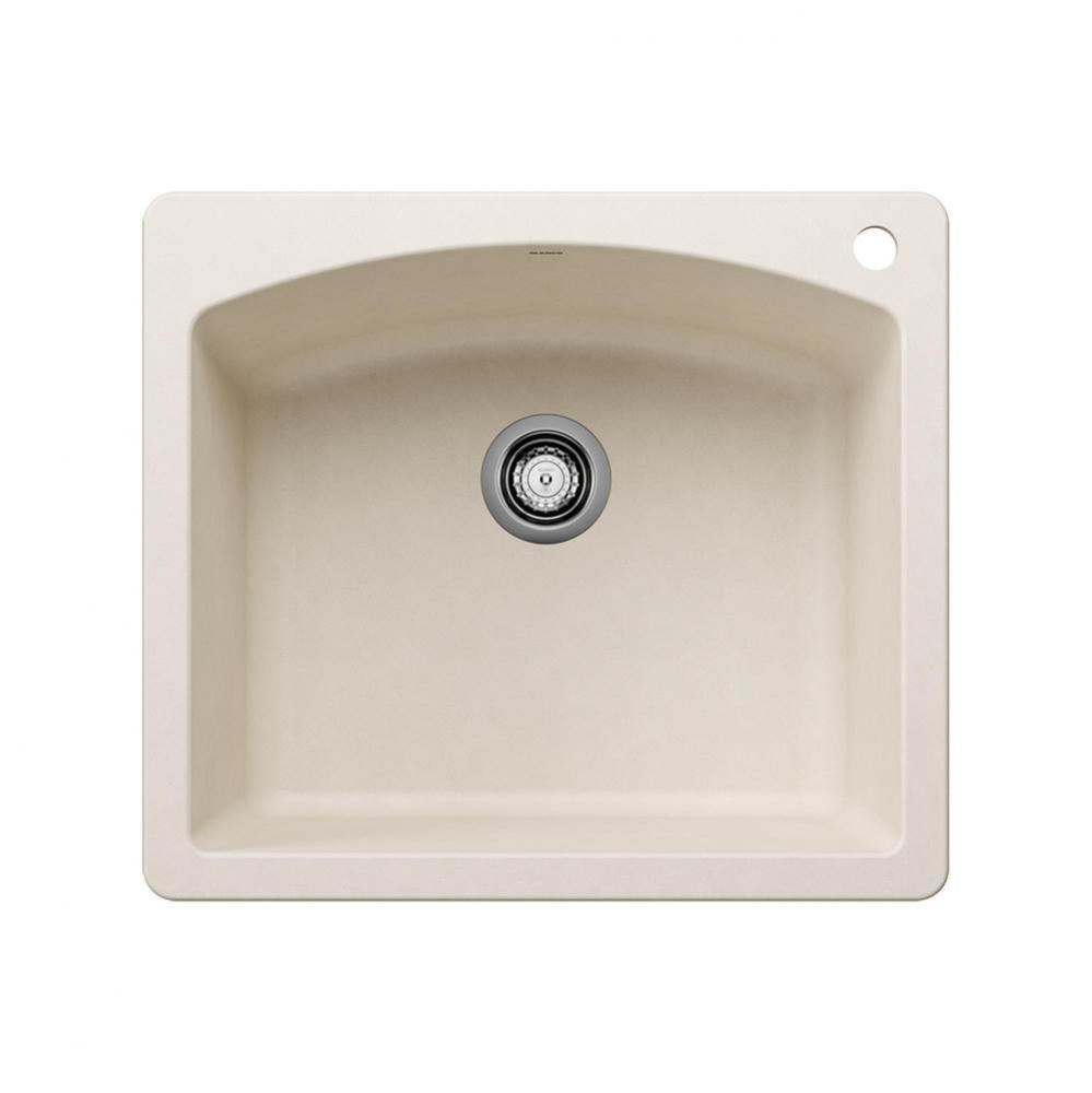 Diamond SILGRANIT 25&apos;&apos; Single Bowl Dual Mount Kitchen Sink - Soft White