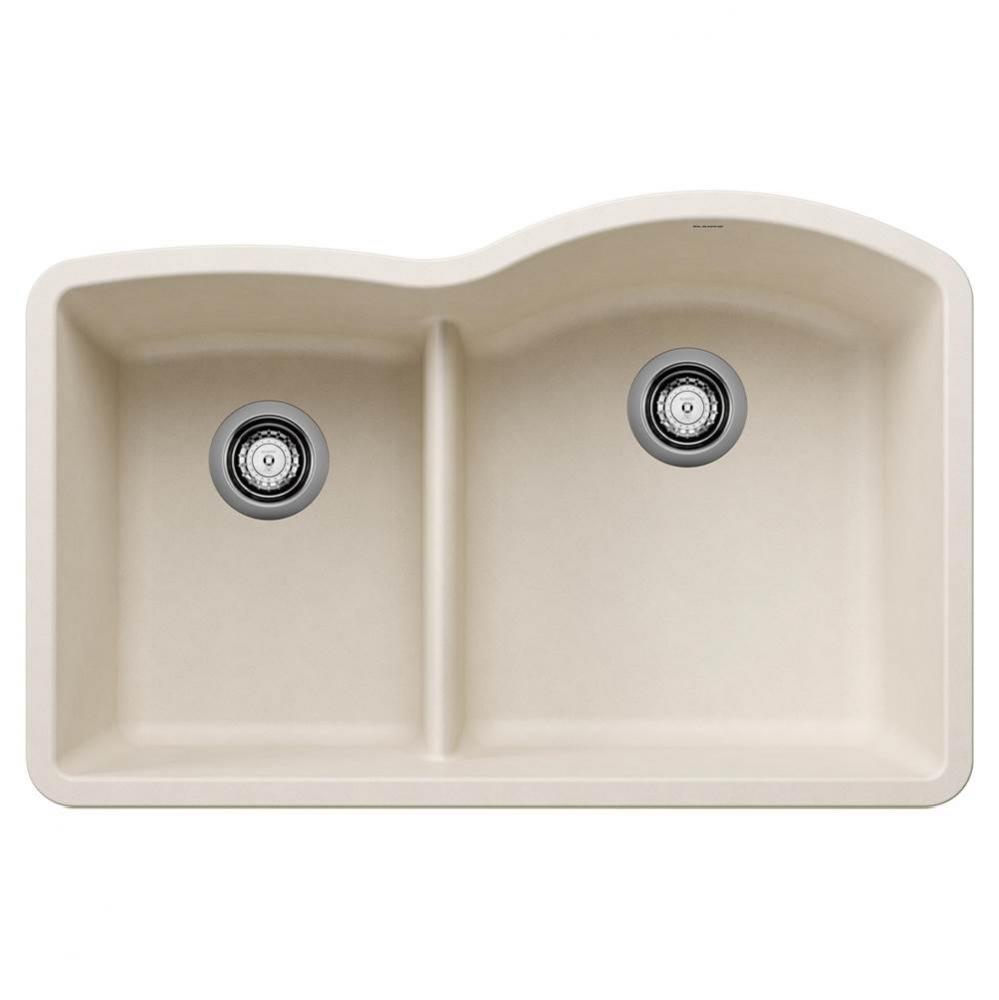 Diamond SILGRANIT 32&apos;&apos; 40/60 Reverse Double Bowl Undermount Kitchen Sink with Low Divide