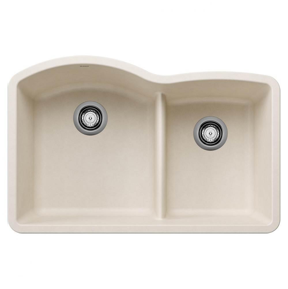 Diamond SILGRANIT 32&apos;&apos; 60/40 Double Bowl Undermount Kitchen Sink with Low Divide - Soft