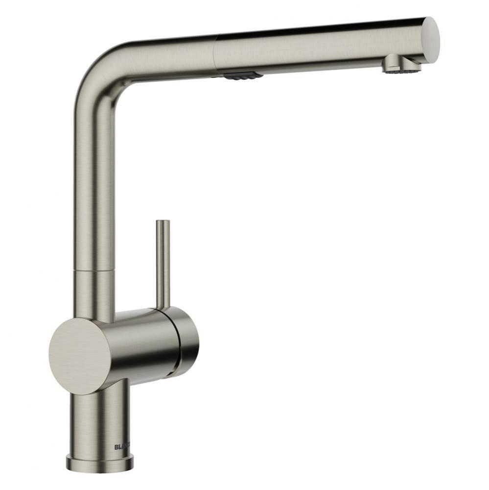 Linus Low Arc Pull-Out Dual-Spray Kitchen Faucet - Satin Platinum