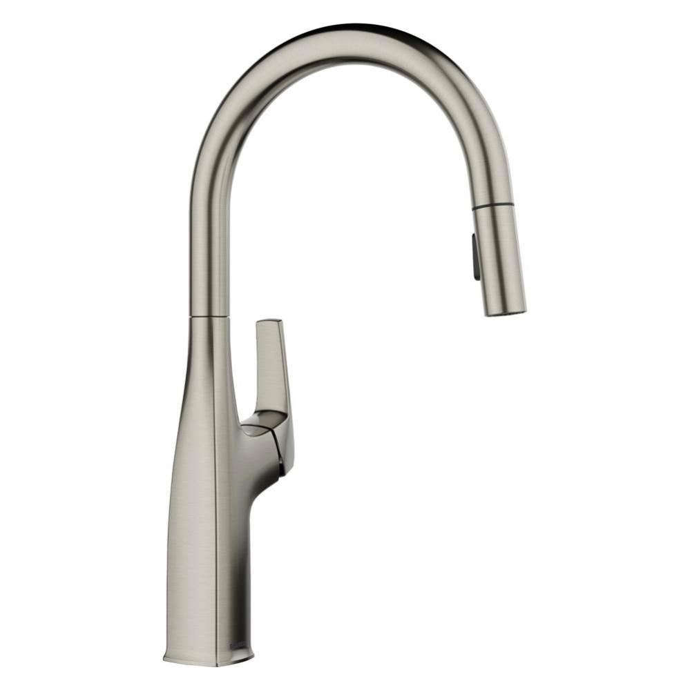 Rivana High Arc Pull-Down Dual-Spray Kitchen Faucet - Satin Platinum