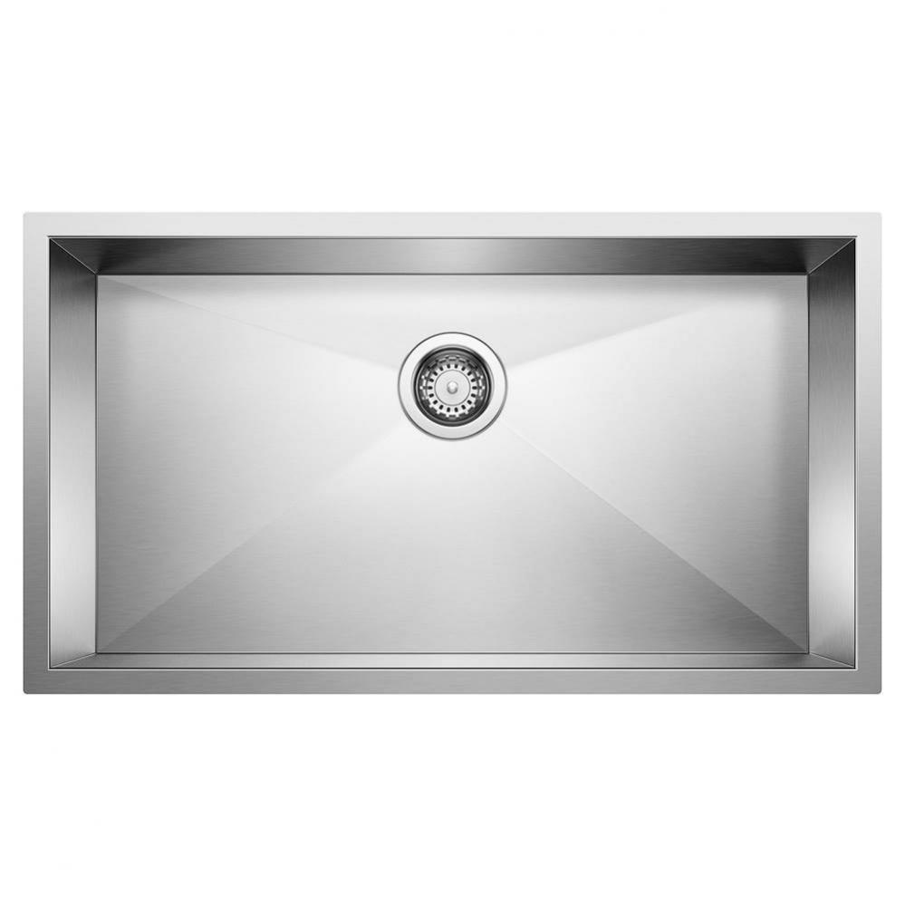 Quatrus R0 32&apos;&apos; Single Bowl Undermount Stainless Steel Kitchen Sink