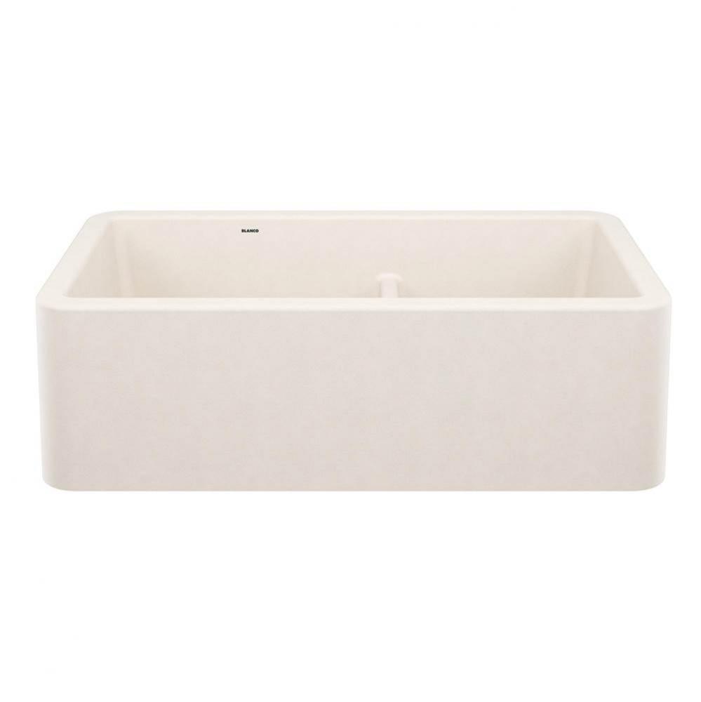 Ikon SILGRANIT 33&apos;&apos; Double Bowl Apron-Front Farmhouse Sink with Low Divide - Soft White