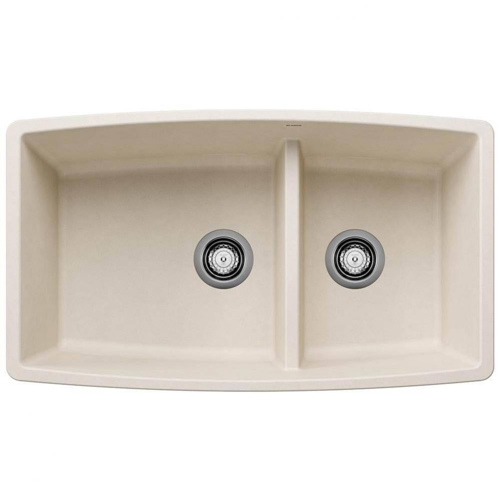 Performa SILGRANIT 33&apos;&apos; 60/40 Double Bowl Undermount Kitchen Sink with Low Divide - Soft