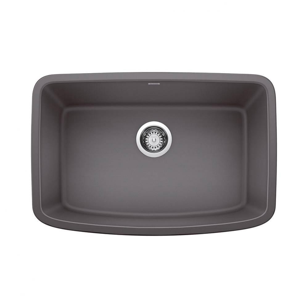 Valea SILGRANIT 27&apos;&apos; Single Bowl Undermount Kitchen Sink - Cinder