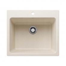 Blanco 443079 - Liven SILGRANIT 25'' Single Bowl Dual Mount Laundry Sink - Soft White