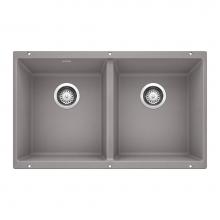 Blanco 516319 - Precis SILGRANIT 29'' 50/50 Double Bowl Undermount Kitchen Sink - Metallic Gray