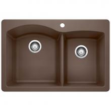 Blanco 440213 - Diamond SILGRANIT 33'' 60/40 Double Bowl Dual Mount Kitchen Sink - Cafe