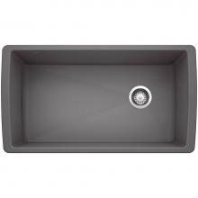 Blanco 441764 - Diamond SILGRANIT 33'' Super Single Undermount Kitchen Sink - Cinder