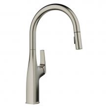 Blanco 443249 - Rivana High Arc Pull-Down Dual-Spray Kitchen Faucet - Satin Platinum