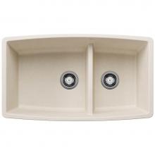 Blanco 443088 - Performa SILGRANIT 33'' 60/40 Double Bowl Undermount Kitchen Sink with Low Divide - Soft