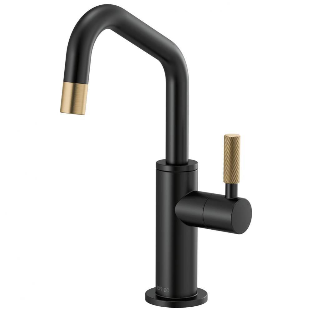 Litze&#xae; Beverage Faucet with Angled Spout and Knurled Handle