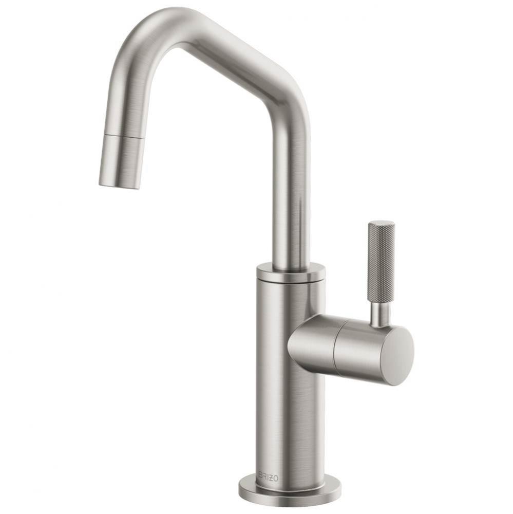 Litze&#xae; Beverage Faucet with Angled Spout and Knurled Handle