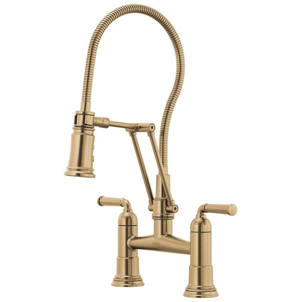 Rook&#xae; Articulating Bridge Faucet with Finished Hose