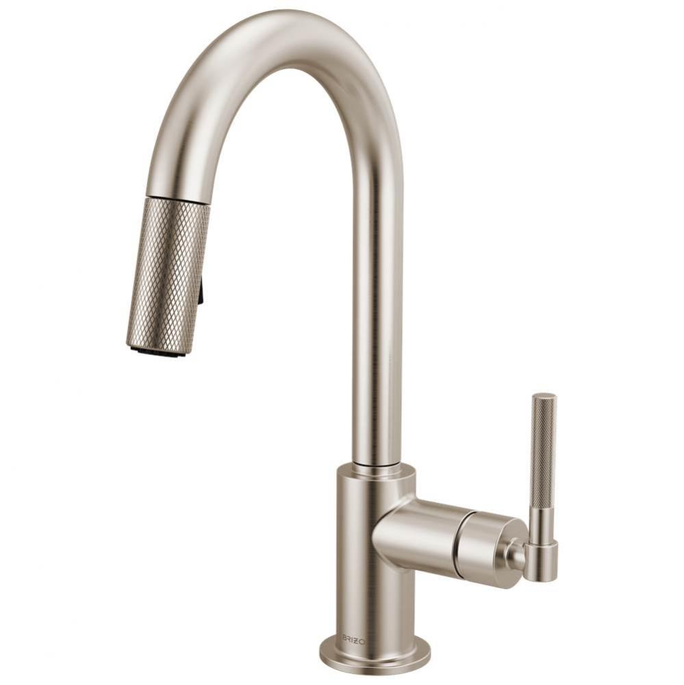 Litze&#xae; Pull-Down Prep Faucet with Arc Spout - Knurled Handle