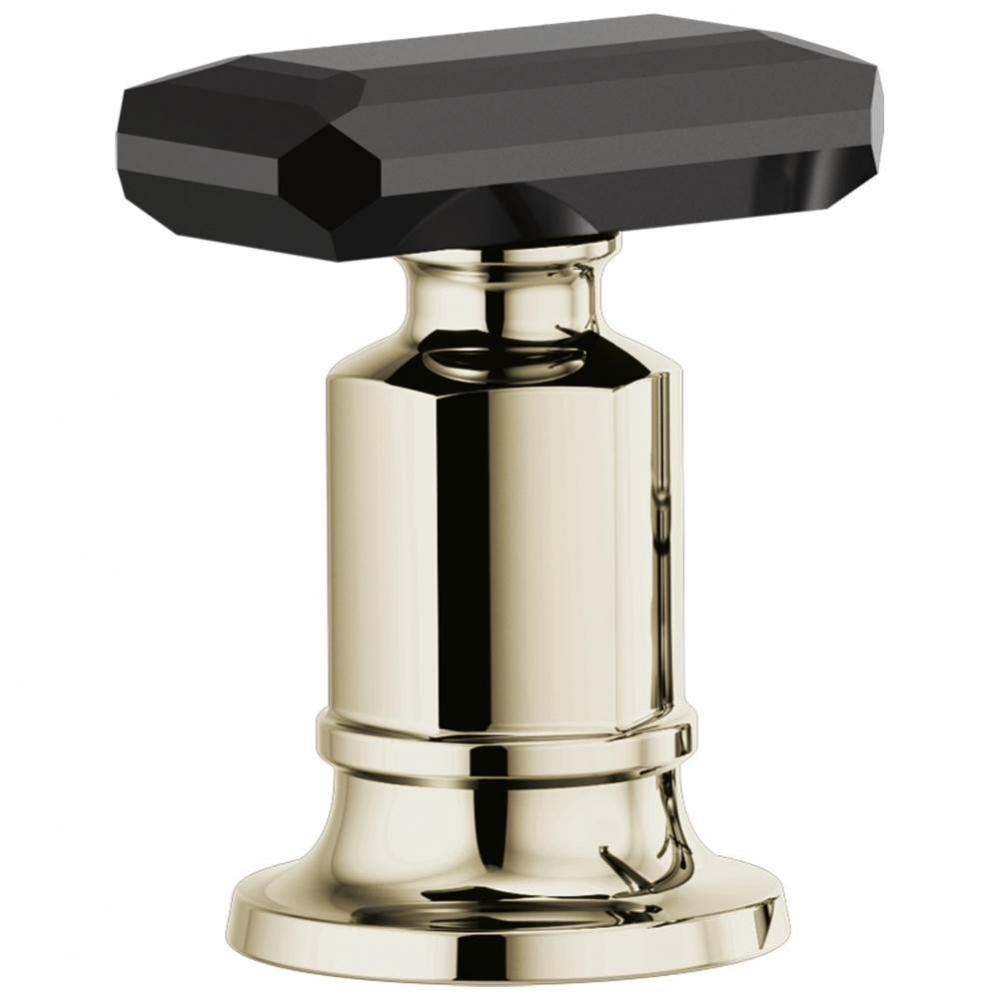 Invari&#xae; Roman Tub Faucet Black Crystal Knob Handle Kit