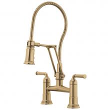 Brizo 62174LF-GL - Rook® Articulating Bridge Faucet with Finished Hose