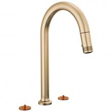 Brizo 62506LF-GLLHP-L - Kintsu® Widespread Pull-Down Faucet with Arc Spout - Less Handles