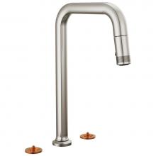 Brizo 62507LF-SSLHP-L - Kintsu® Widespread Pull-Down Faucet with Square Spout - Less Handles