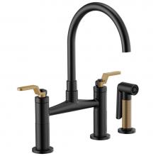 Brizo 62544LF-BLGL - Litze® Bridge Faucet with Arc Spout and Industrial Handle