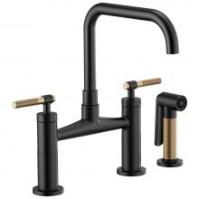 Brizo 62553LF-BLGL - Litze® Bridge Faucet with Square Spout and Knurled Handle