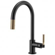 Brizo 63043LF-BLGL - Litze® Pull-Down Faucet with Arc Spout and Knurled Handle