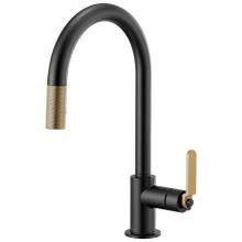 Brizo 63044LF-BLGL - Litze® Pull-Down Faucet with Arc Spout and Industrial Handle