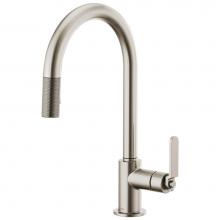 Brizo 63044LF-SS - Litze® Pull-Down Faucet with Arc Spout and Industrial Handle