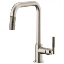 Brizo 63053LF-SS - Litze® Pull-Down Faucet with Square Spout and Knurled Handle