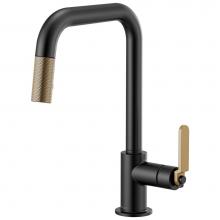 Brizo 63054LF-BLGL - Litze® Pull-Down Faucet with Square Spout and Industrial Handle