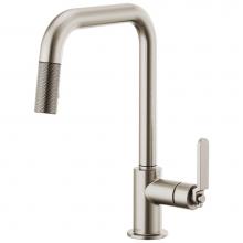 Brizo 63054LF-SS - Litze® Pull-Down Faucet with Square Spout and Industrial Handle