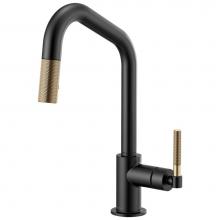 Brizo 63063LF-BLGL - Litze® Pull-Down Faucet with Angled Spout and Knurled Handle