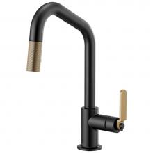 Brizo 63064LF-BLGL - Litze® Pull-Down Faucet with Angled Spout and Industrial Handle