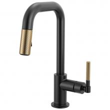 Brizo 63953LF-BLGL - Litze® Pull-Down Prep Faucet with Square Spout - Knurled Handle