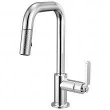 Brizo 63954LF-PC - Litze® Pull-Down Prep Faucet with Square Spout - Industrial Handle