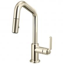 Brizo 63964LF-PN - Litze® Pull-Down Prep Faucet with Angle Spout - Industrial Handle