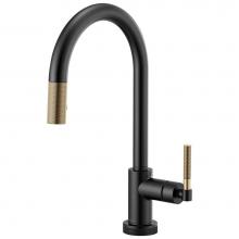 Brizo 64043LF-BLGL - Litze® SmartTouch® Pull-Down Kitchen Faucet with Arc Spout and Knurled Handle