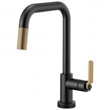 Brizo 64054LF-BLGL - Litze® SmartTouch® Pull-Down Kitchen Faucet with Square Spout and Industrial Handle