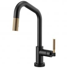 Brizo 64063LF-BLGL - Litze® SmartTouch® Pull-Down Kitchen Faucet with Angled Spout and Knurled Handle