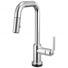 Brizo 64954LF-PC - Litze® Smarttouch Pull-Down Prep Faucet with Square Spout - Industrial Handle