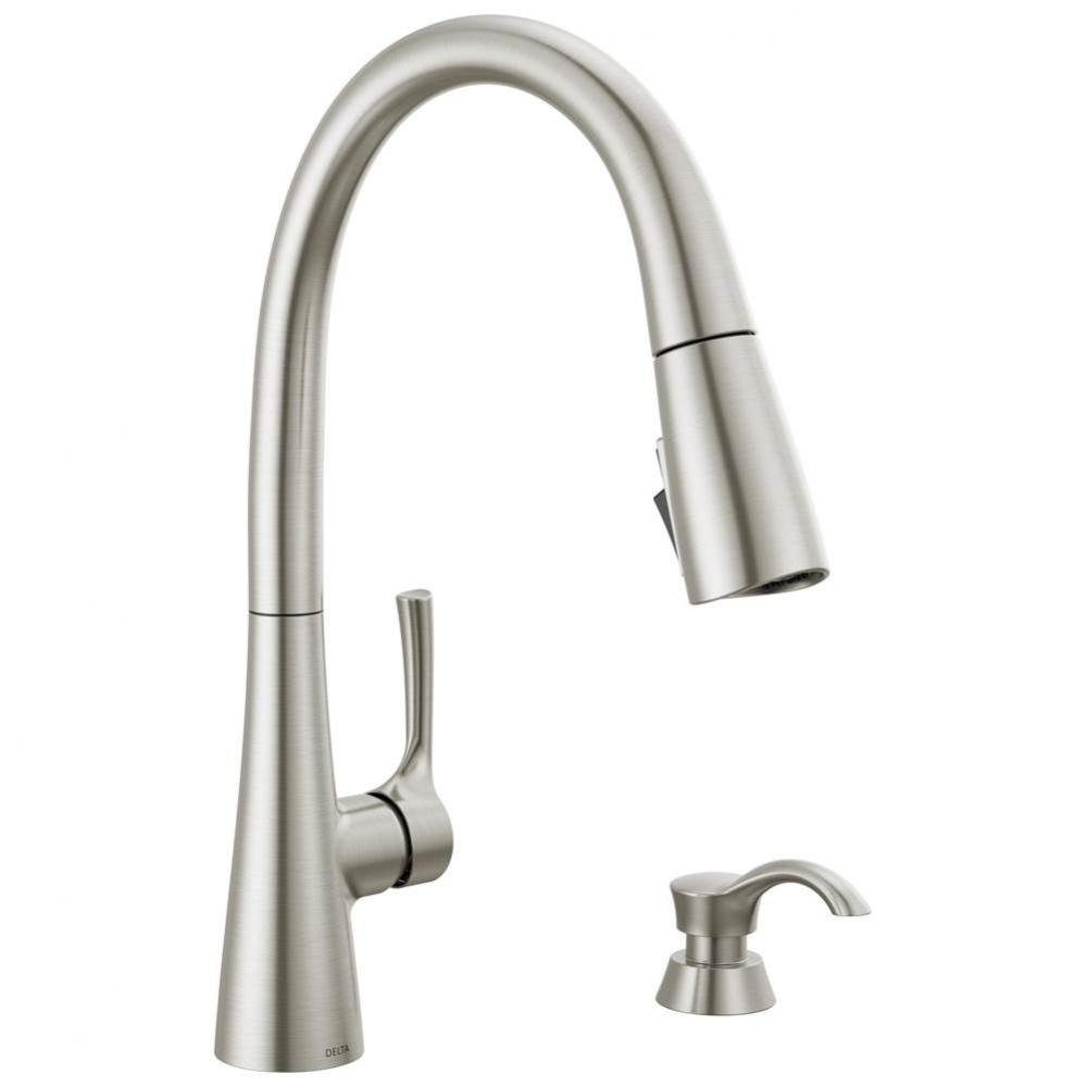 Auburn™ Single Handle Pull-Down Kitchen Faucet with Soap Dispenser and ShieldSpray Technology