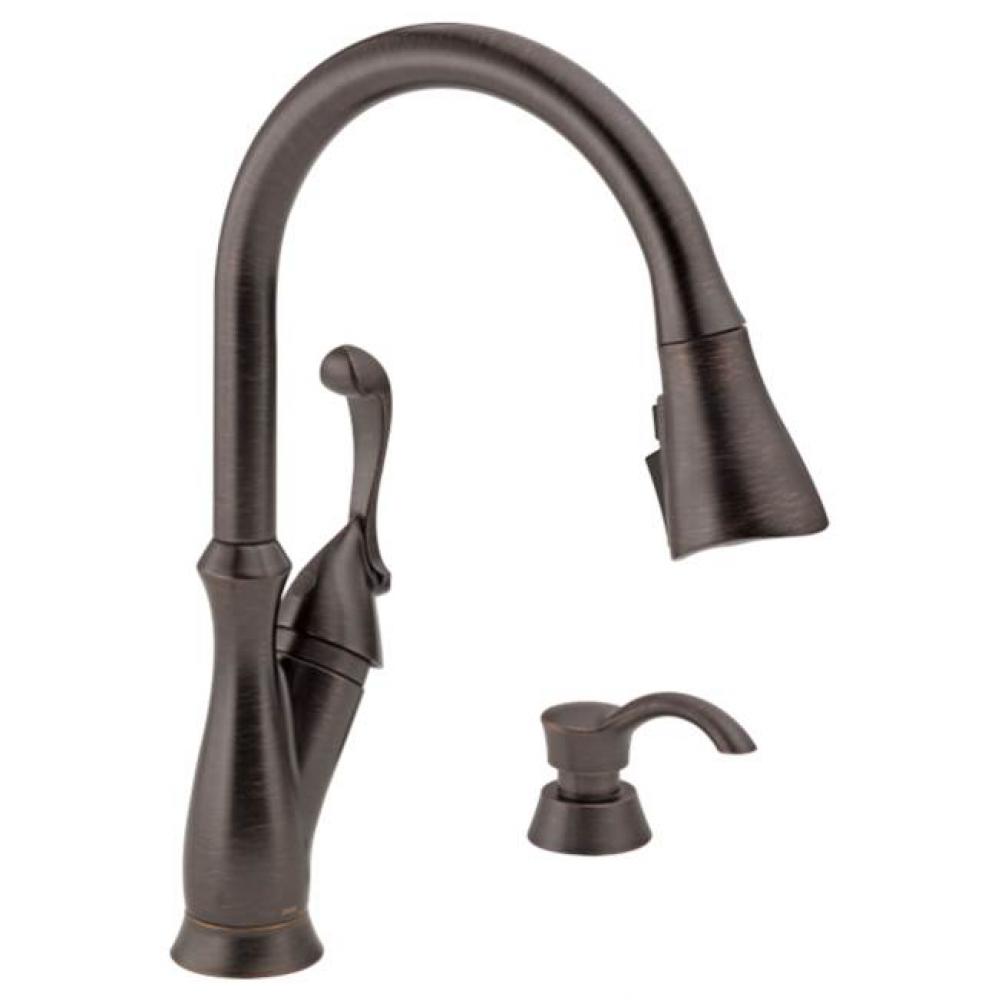 Arabella™ Single Handle Pull-Down Kitchen Faucet with Soap Dispenser and ShieldSpray